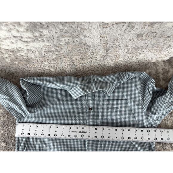 Black Brown 1826 Sz M Checker Casual Button Shirt Gray Long Sleeve Pocket Collar - Picture 5 of 8